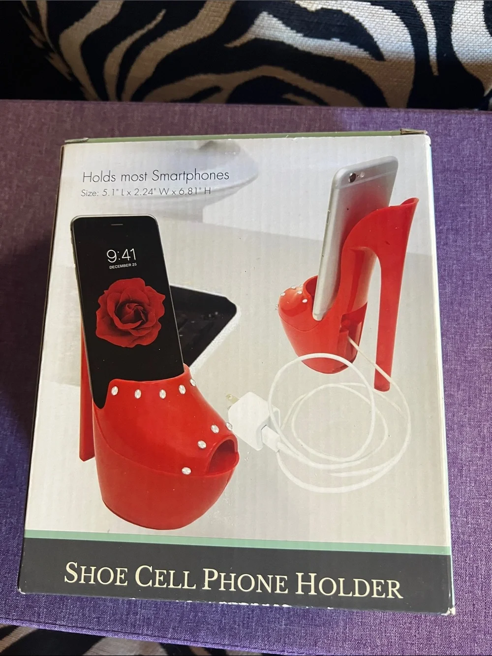 Red High Heel Shoe Cell Phone Stand - Decorative Smartphone Holder